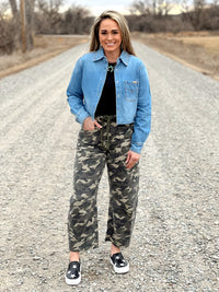 Camouflage Denim Barrel Jean