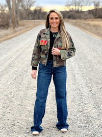 Camo jacket with Tiger Print contrast