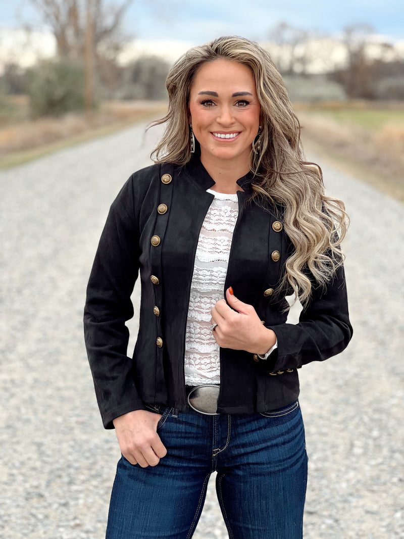 The Suede Blazer in Black