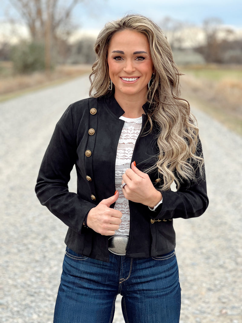 The Suede Blazer in Black