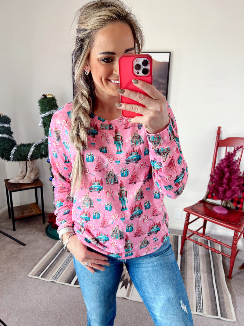 The Festive Pink Holiday Top