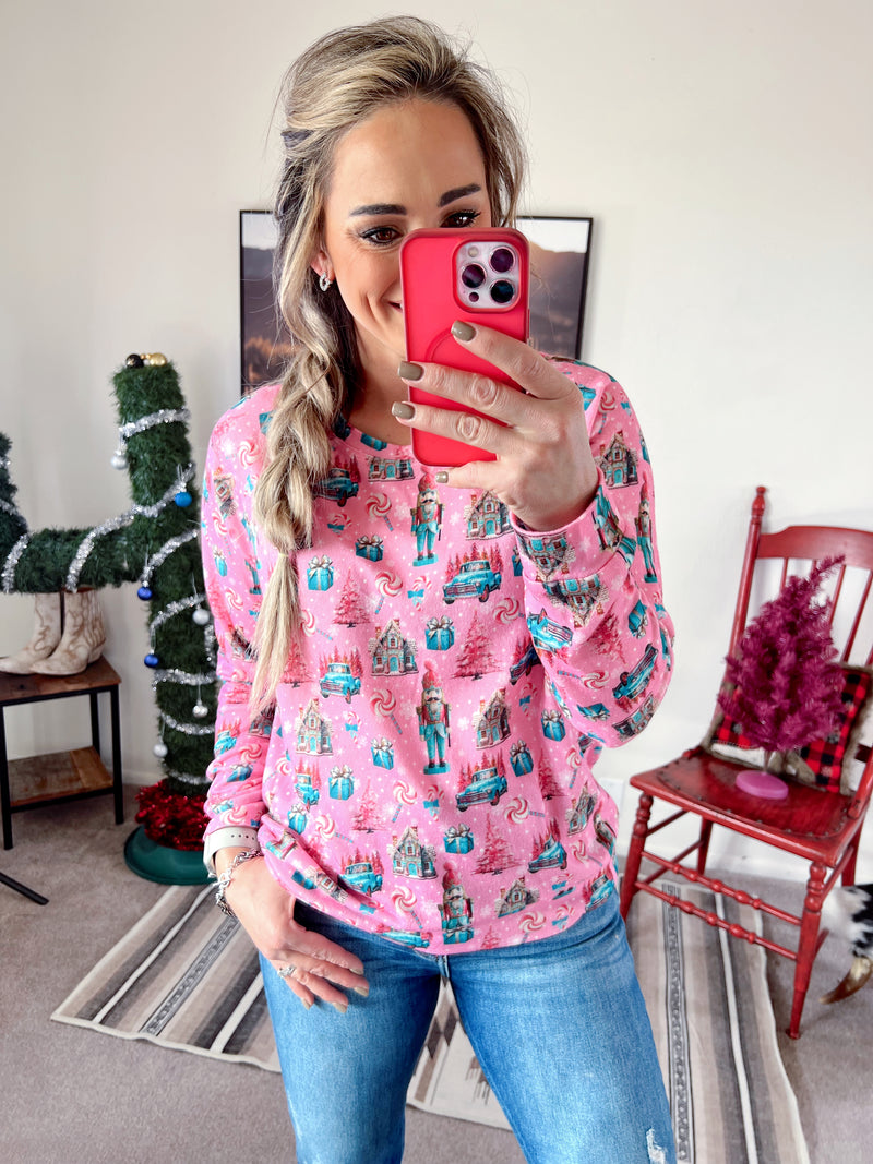 The Festive Pink Holiday Top