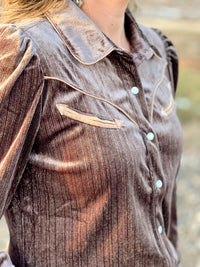 The Velvet Button Up Top