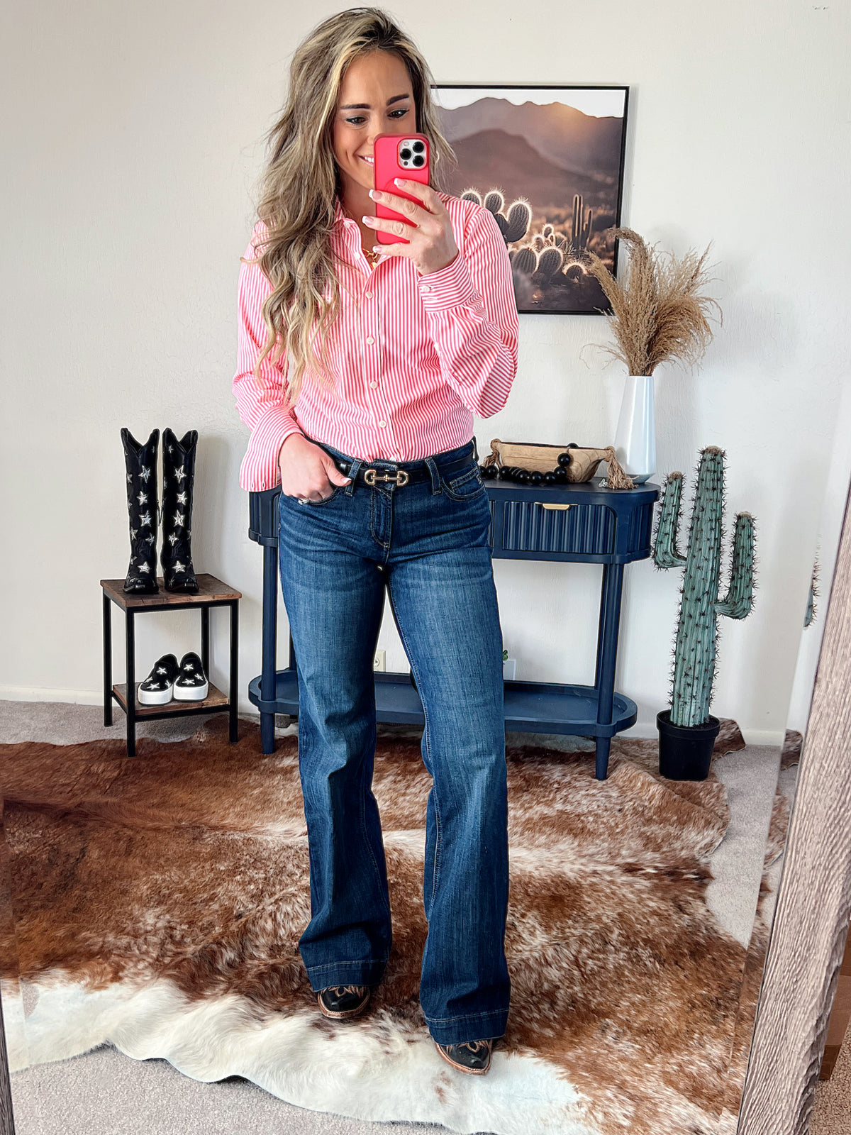 The Pink Stripe Performance Button Up