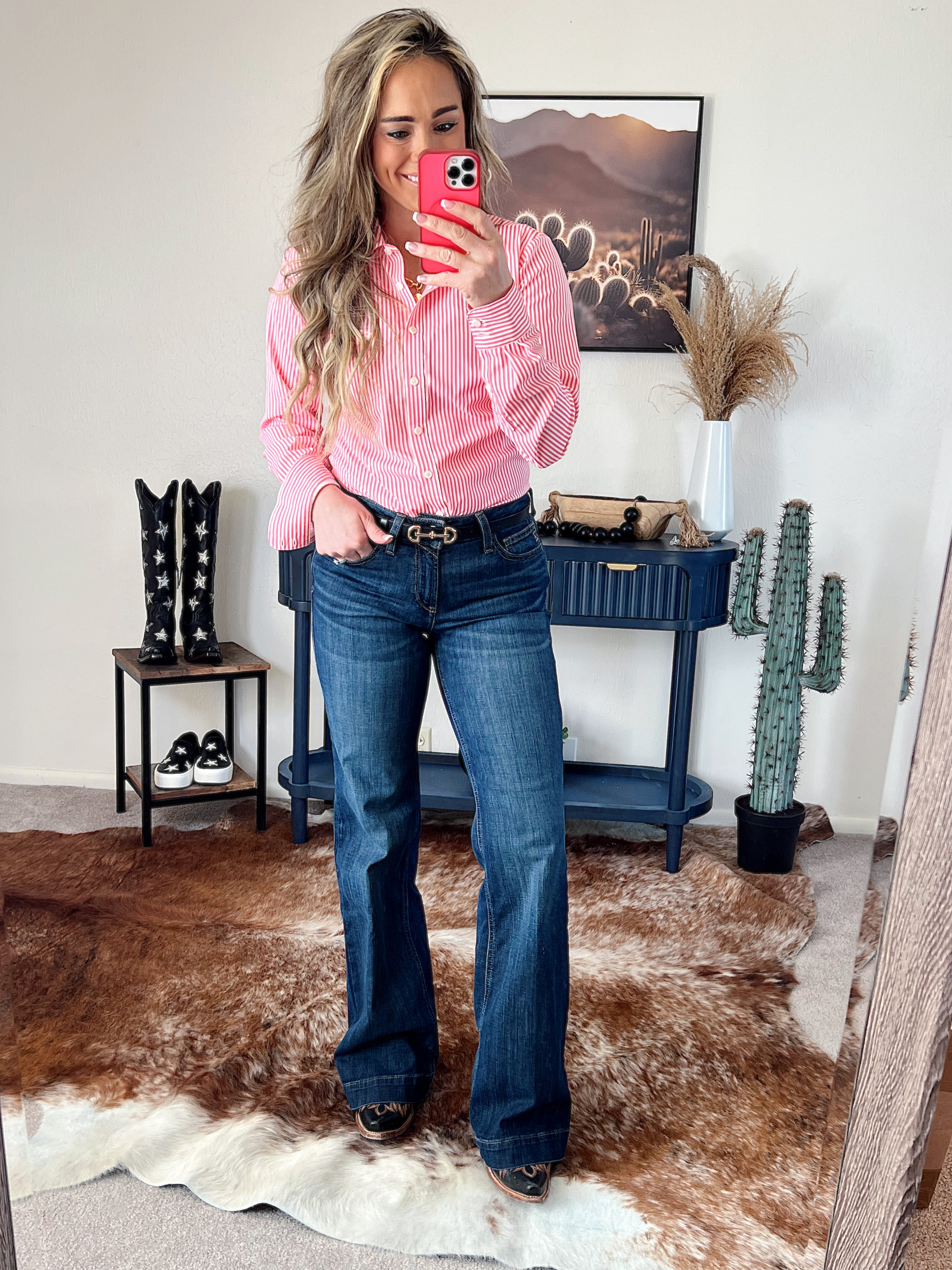 The Pink Stripe Performance Button Up