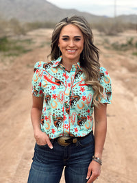 The Yeehaw Pearl Snap Top