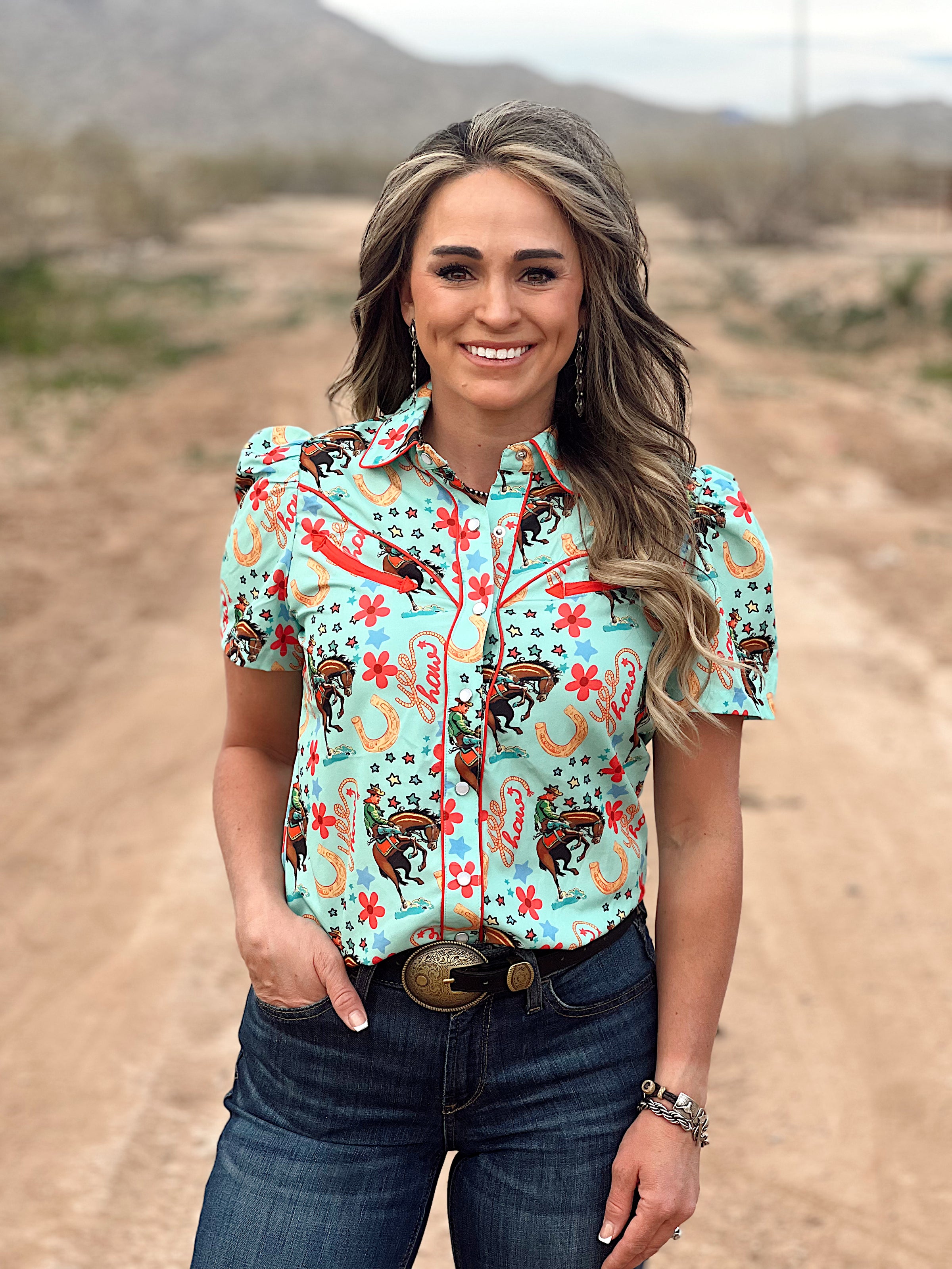 The Yeehaw Pearl Snap Top