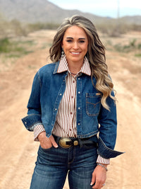 The Dallas Dark Wash Denim Button Up Shirt