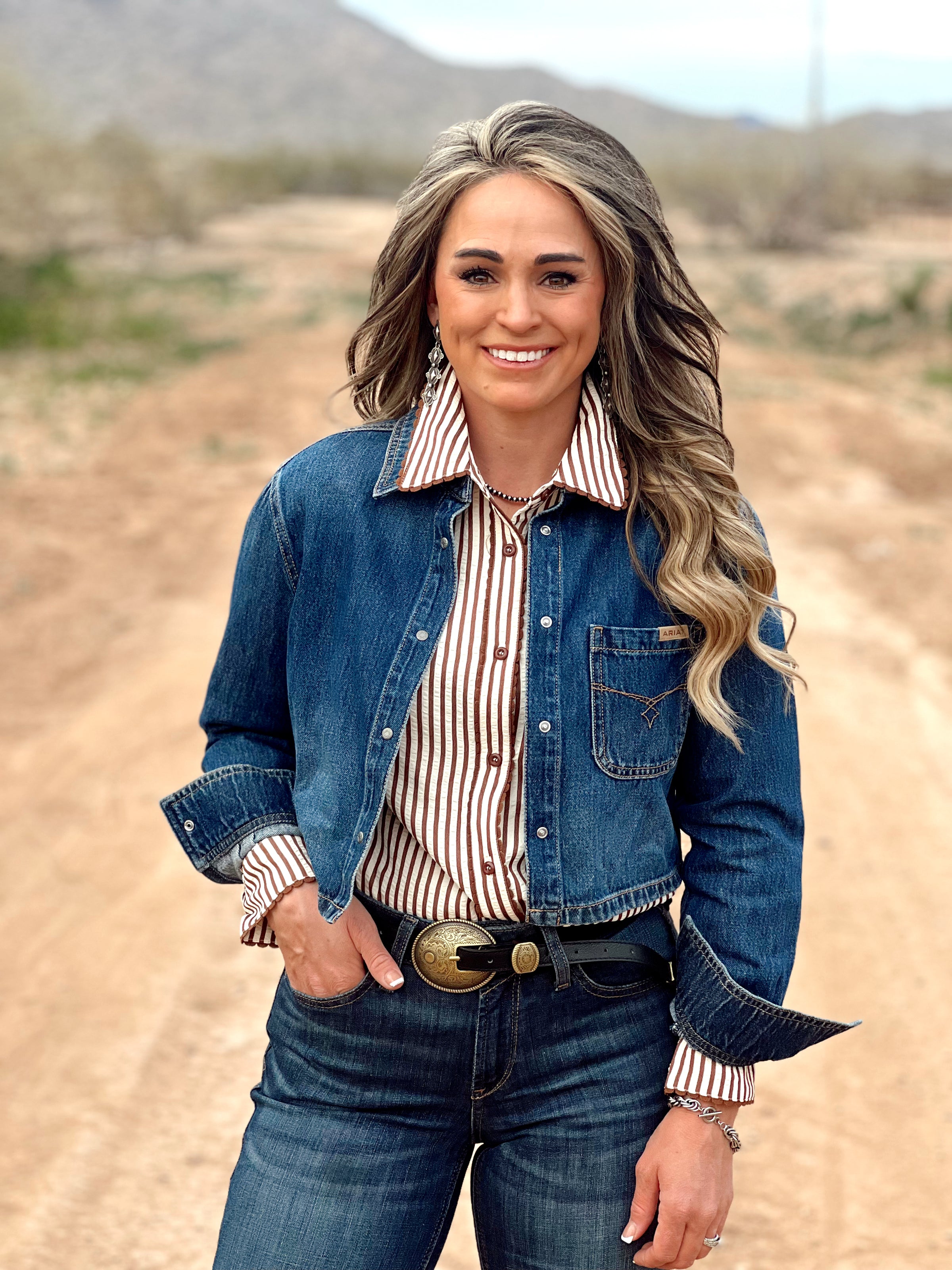 The Dallas Dark Wash Denim Button Up Shirt