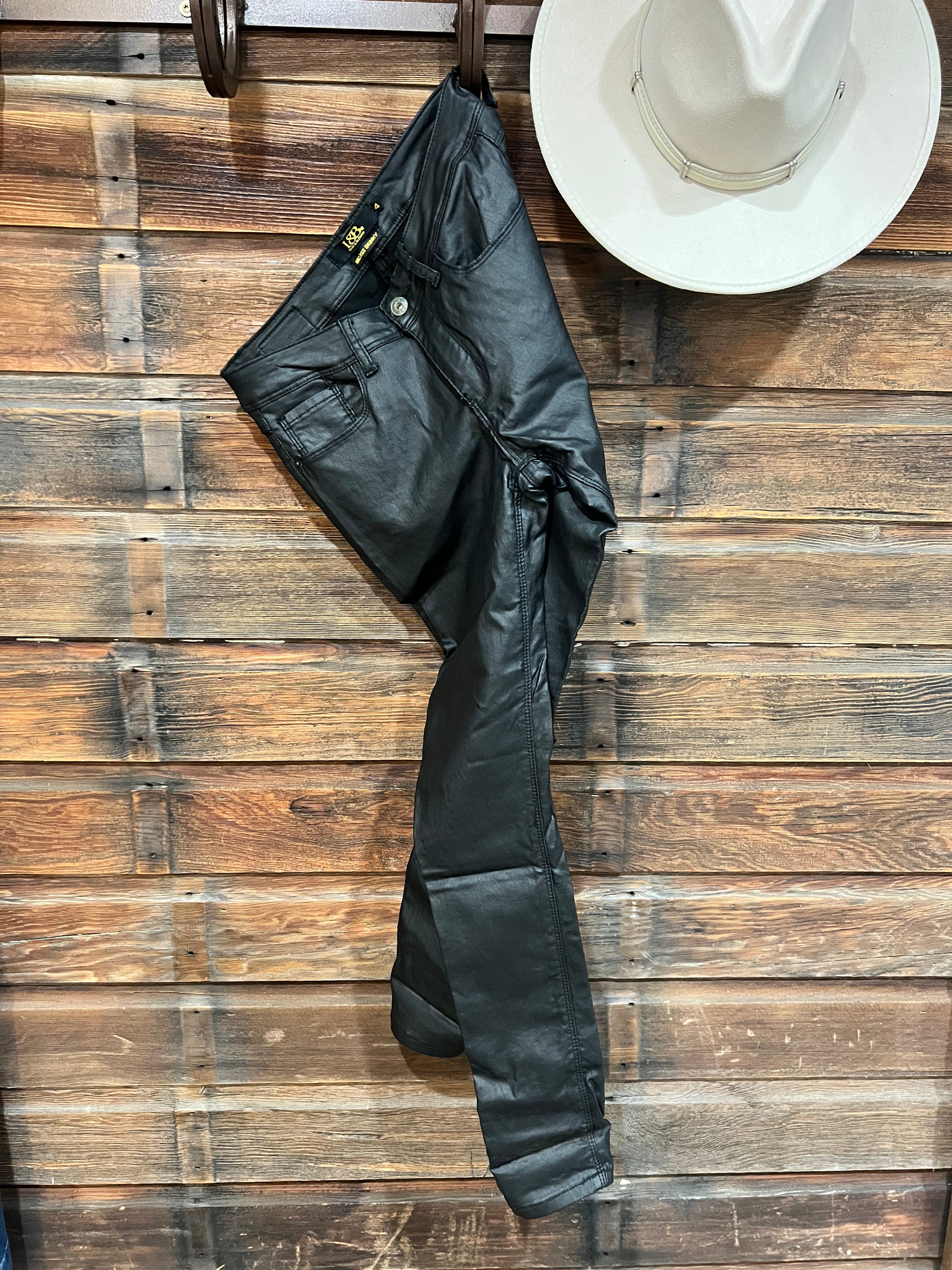 Kelli's Closet L&B Leather looking Jeans Size 4