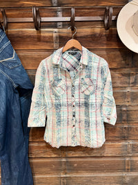Kelli's Closet Colorful Plaid 3/4 Sleeve