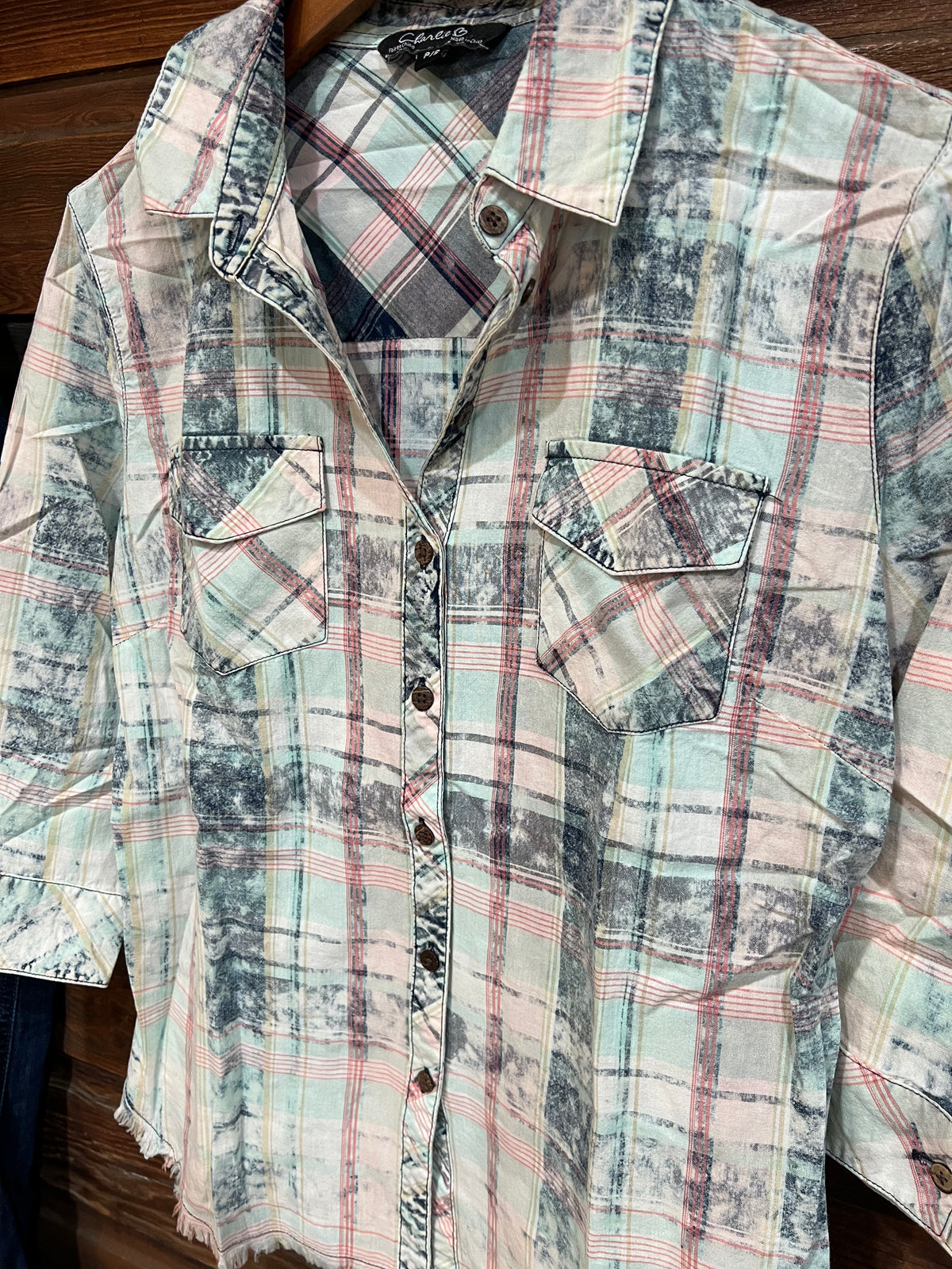 Kelli's Closet Colorful Plaid 3/4 Sleeve