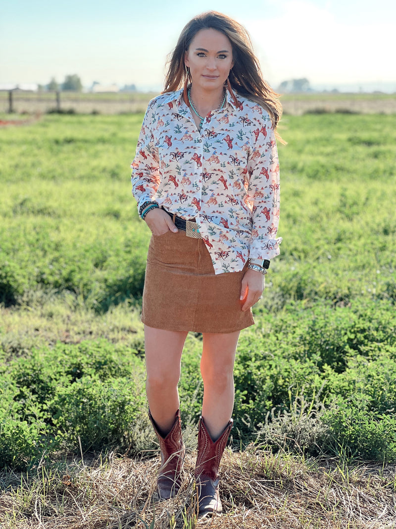 The Wild West Button Up Top