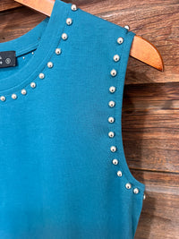 Teal Studded Tank