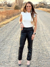 The Faux Black Leather Stretch Pant