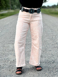 The Blush Leopard Crop Denim Jean