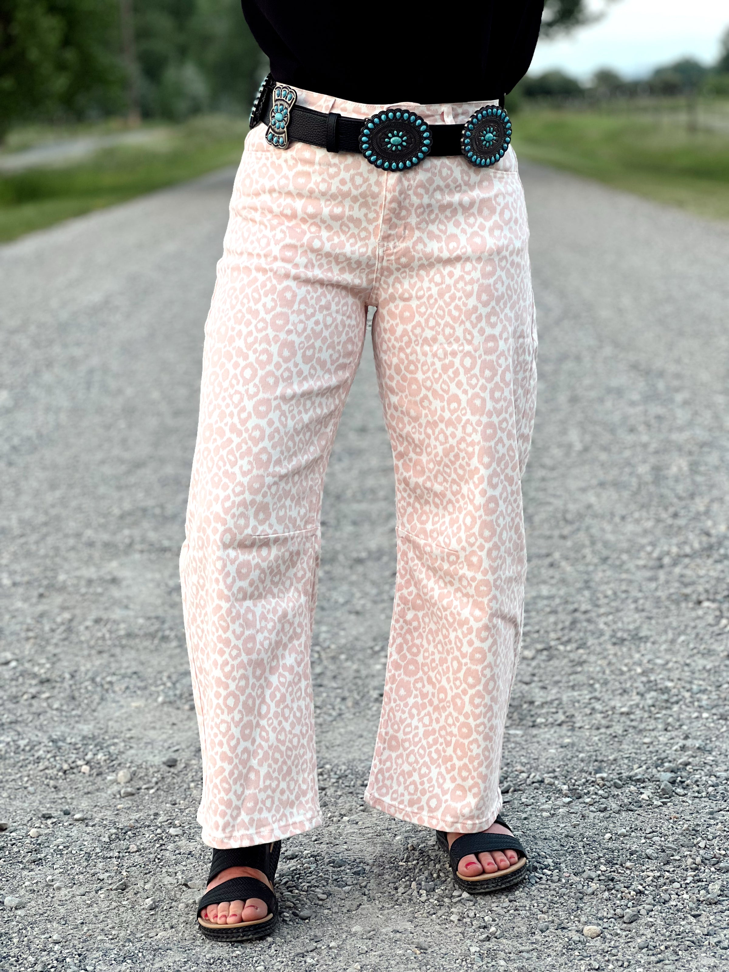 The Blush Leopard Crop Denim Jean