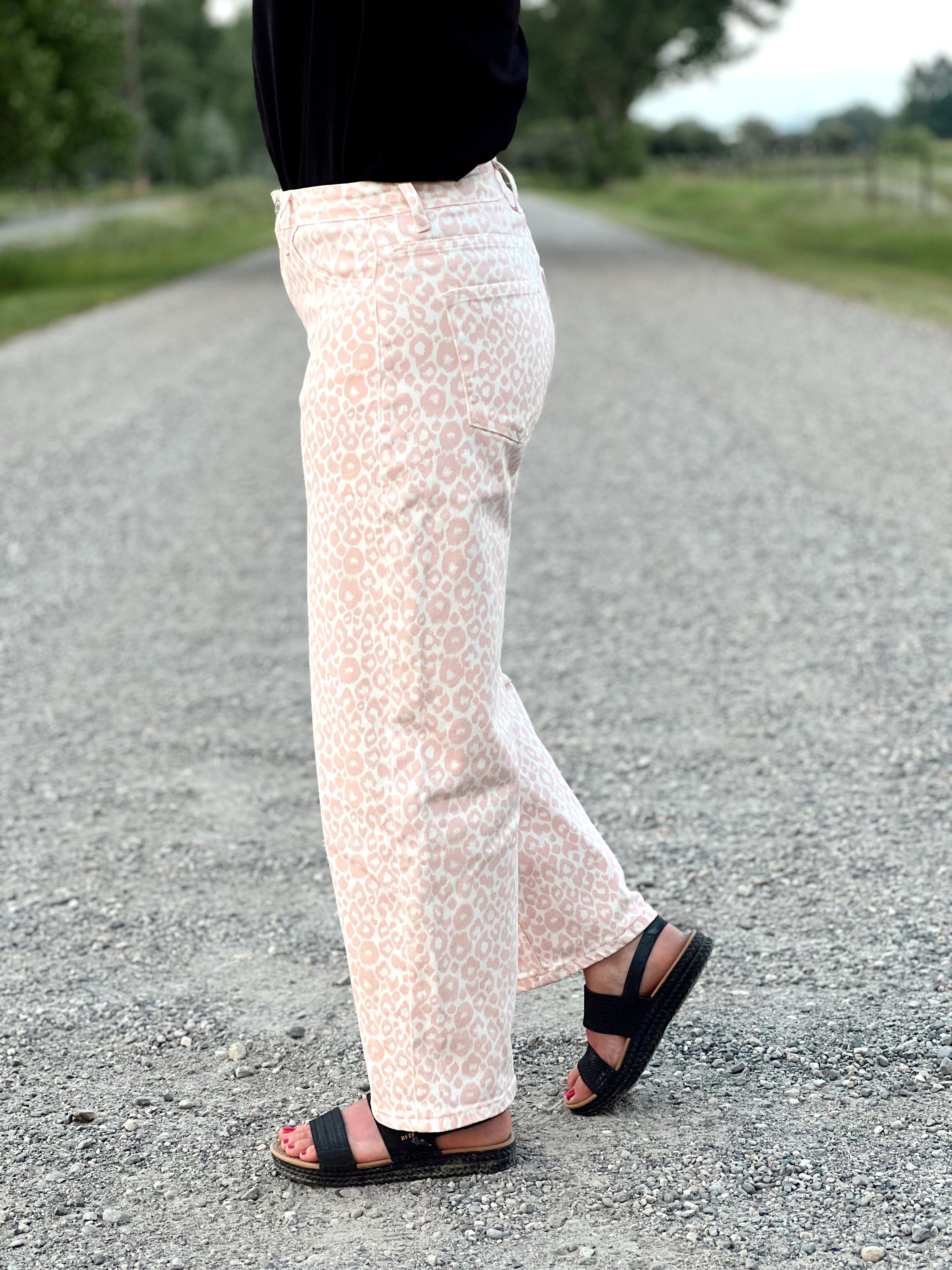 The Blush Leopard Crop Denim Jean