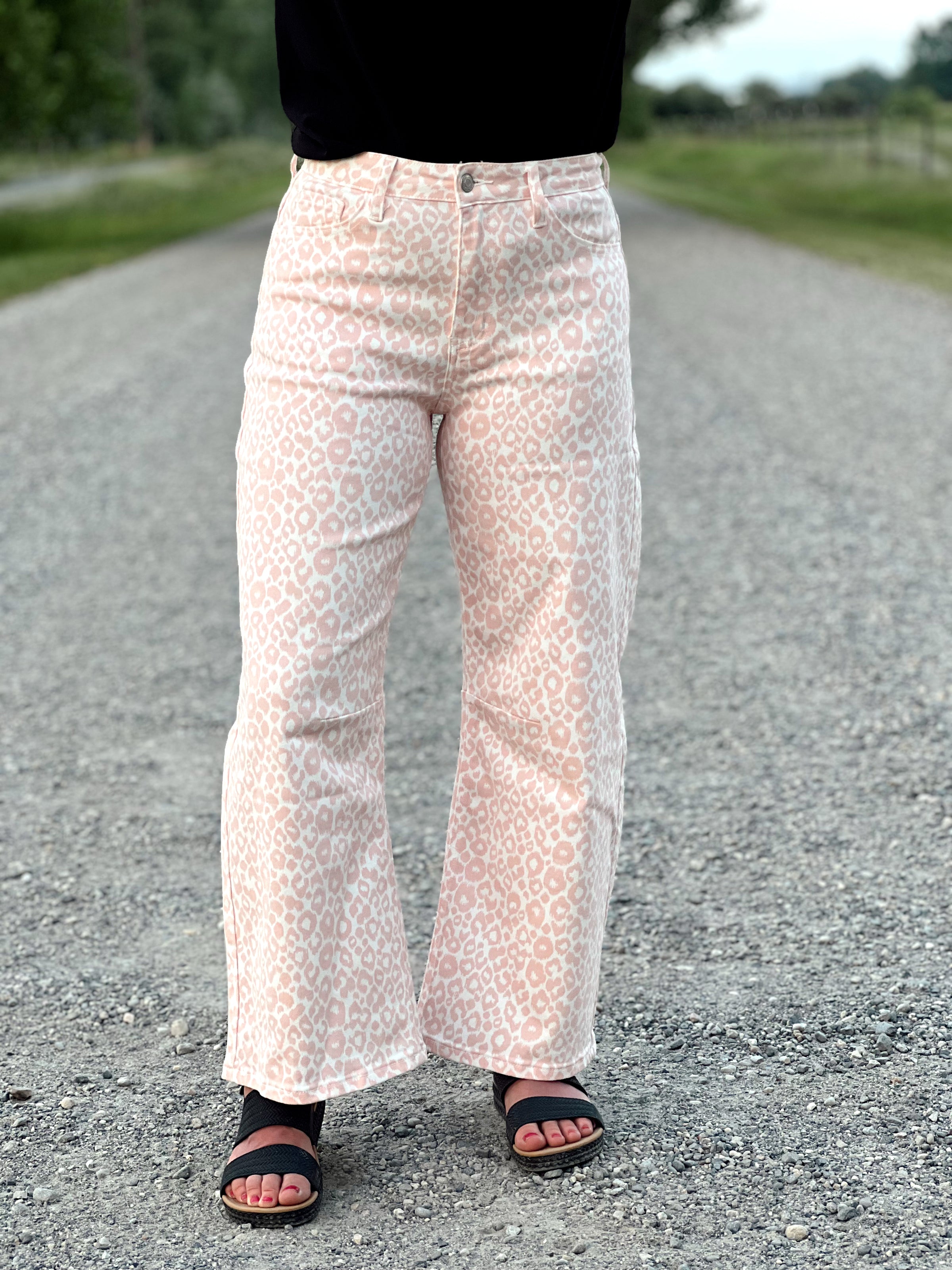 The Blush Leopard Crop Denim Jean