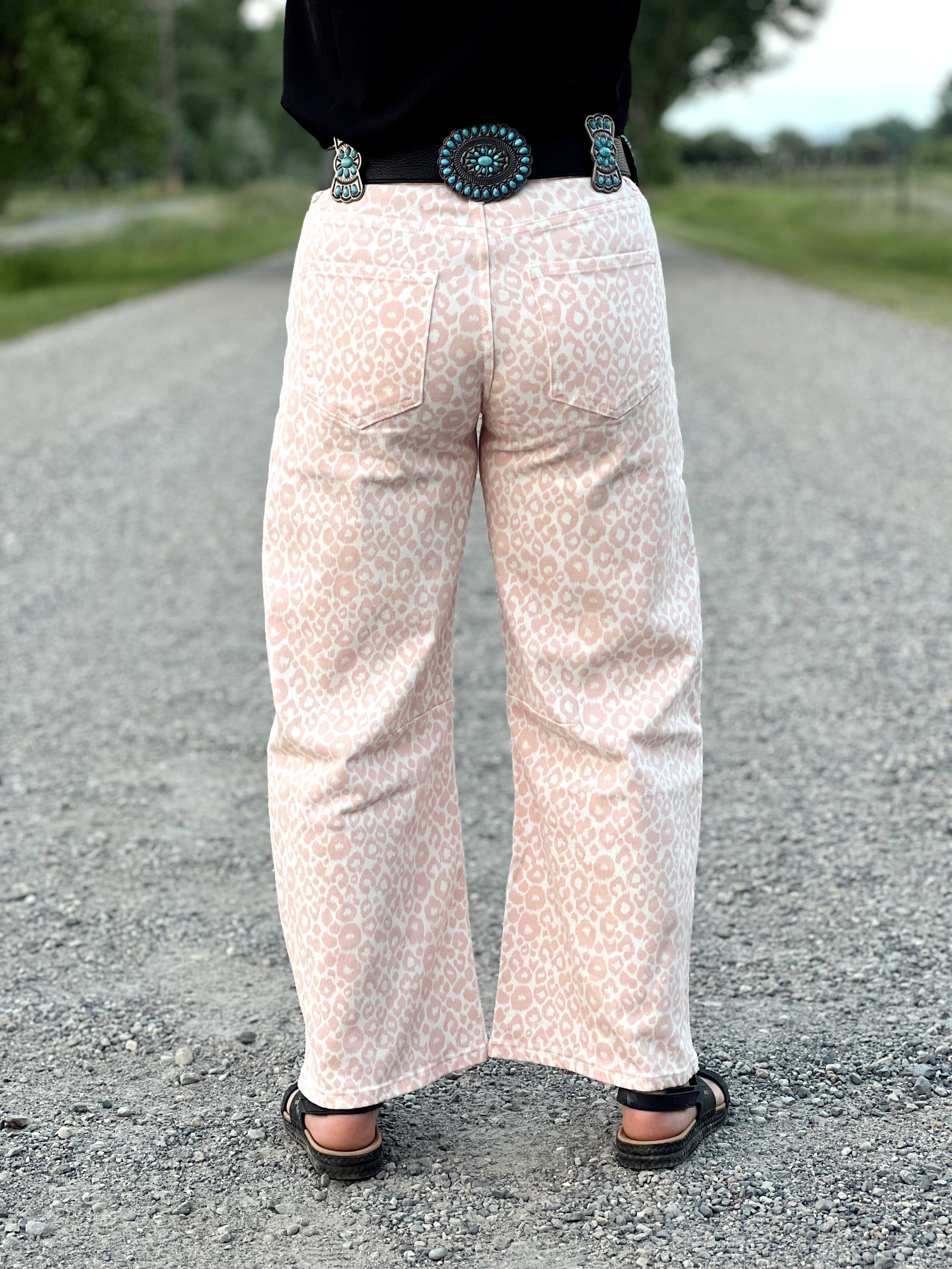 The Blush Leopard Crop Denim Jean