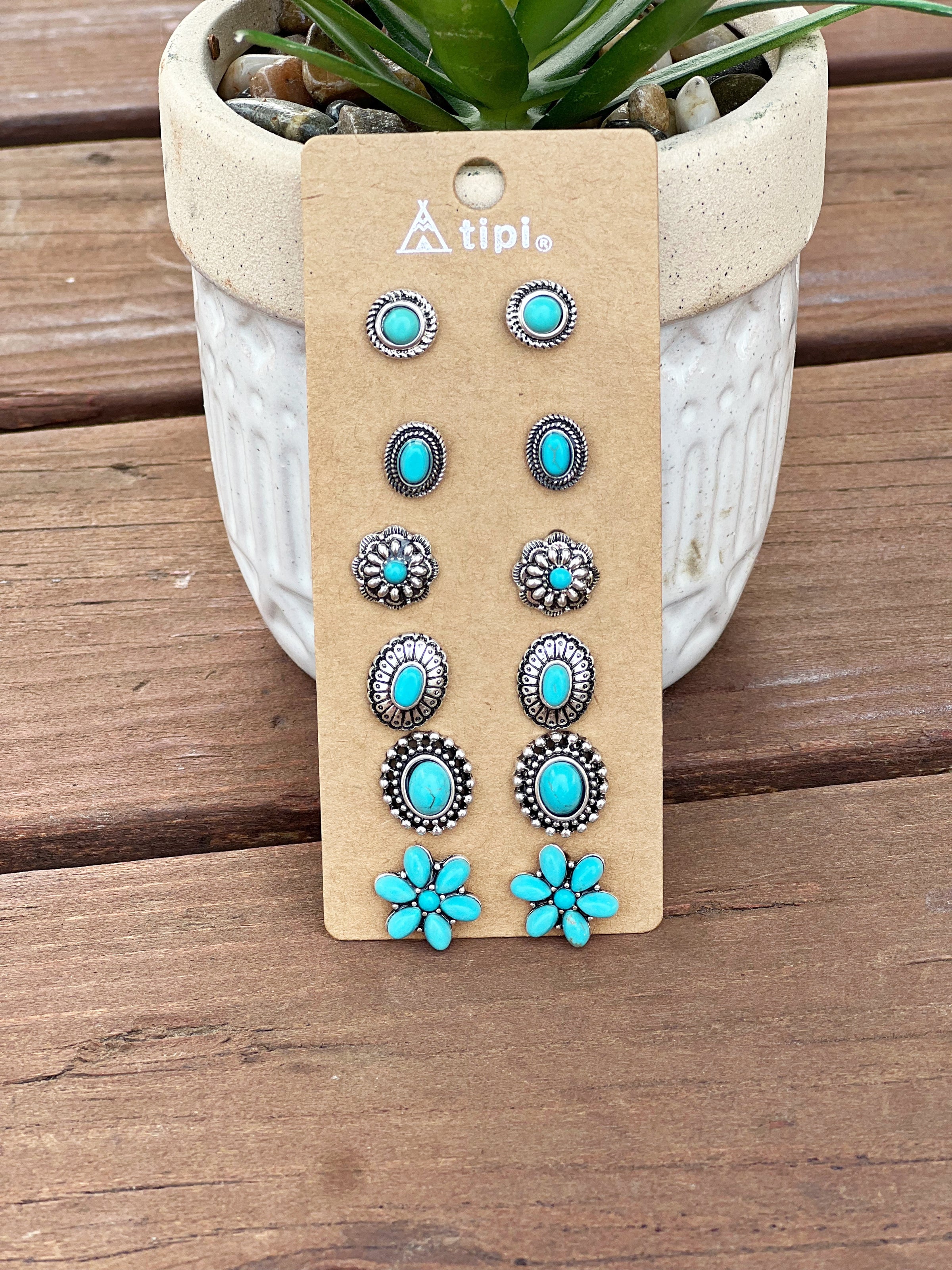 The Turquoise Earring Set of 6