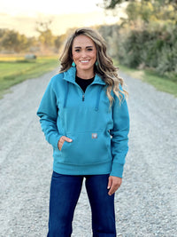 The Oakley 1/2 Zip Hoodie in Slate Blue