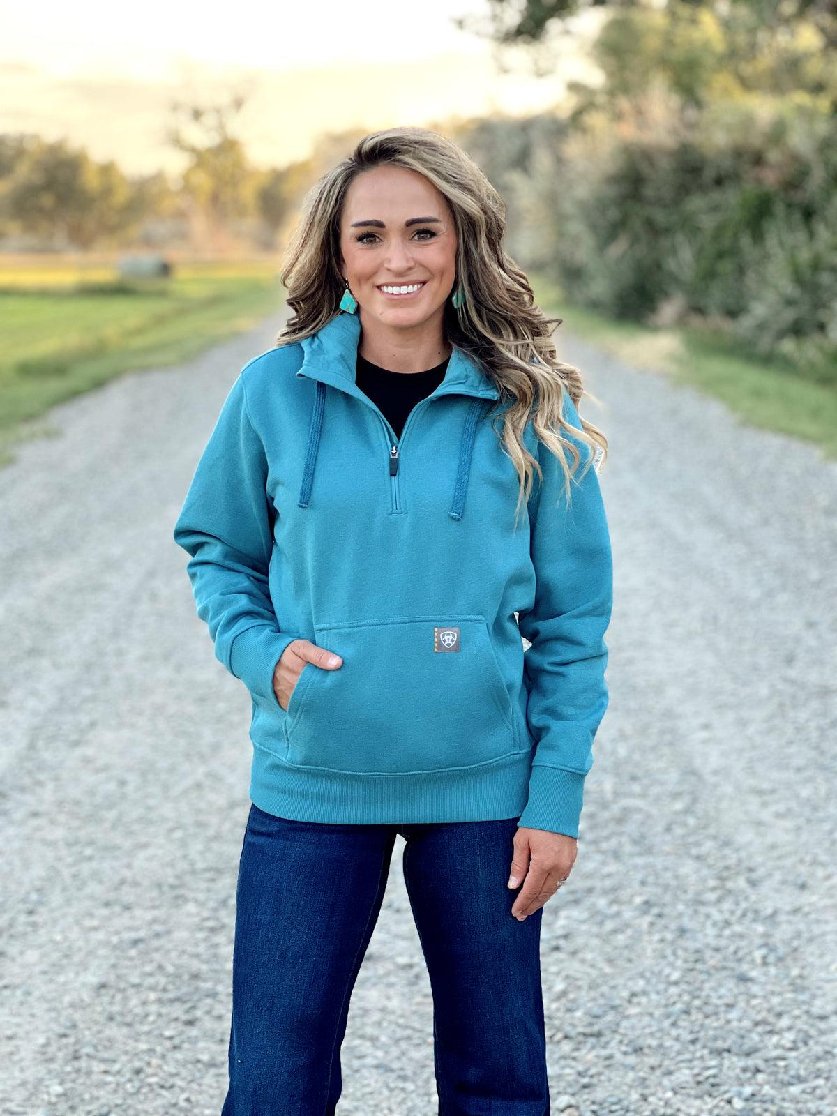 The Oakley 1/2 Zip Hoodie in Slate Blue