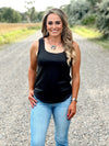 The Leather Like Tank in Black