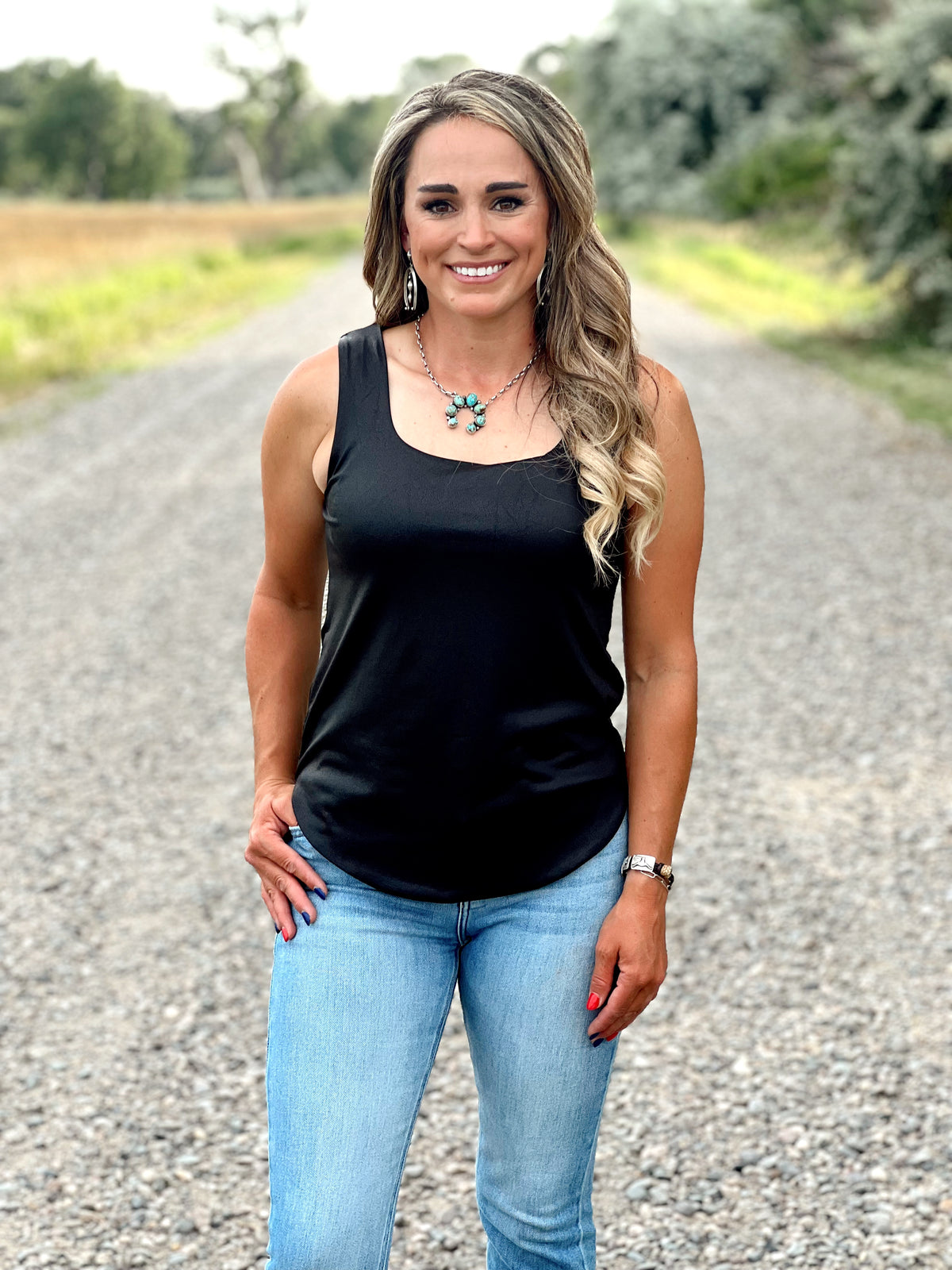 The Leather Like Tank in Black