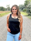 The Leather Like Tank in Black