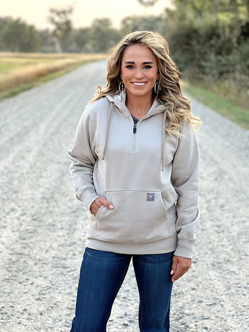 The Oakley 1/2 Zip Hoodie in Taupe