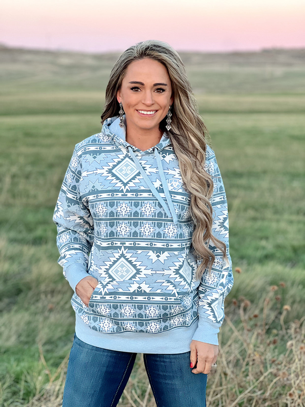 The Auburn Hoodie in Southwestern Blue