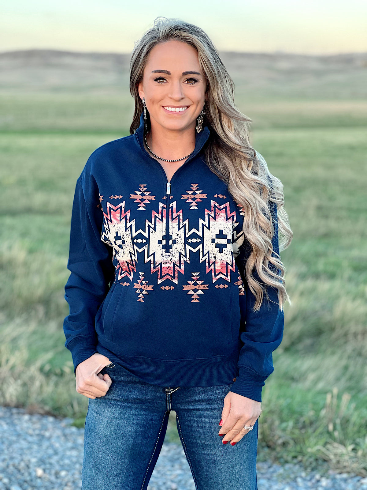 The Rio Half Zip Sweatshirt in Navy