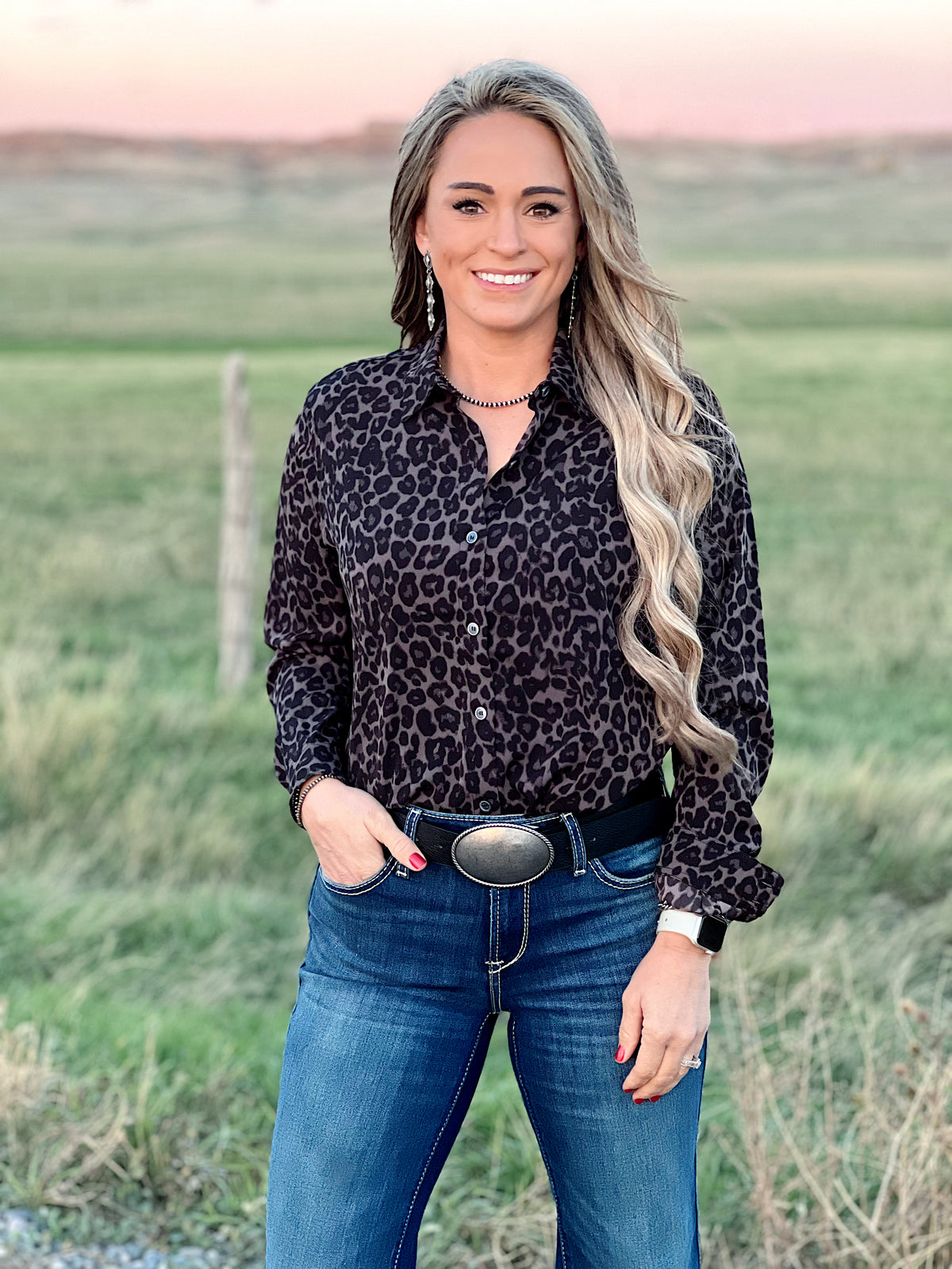 The Leopard Button Up
