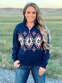 The Rio Half Zip Sweatshirt in Navy