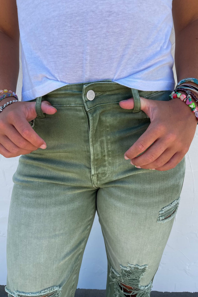The Olive Denim Jeans