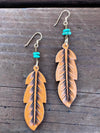 The Leather Feather Earrings