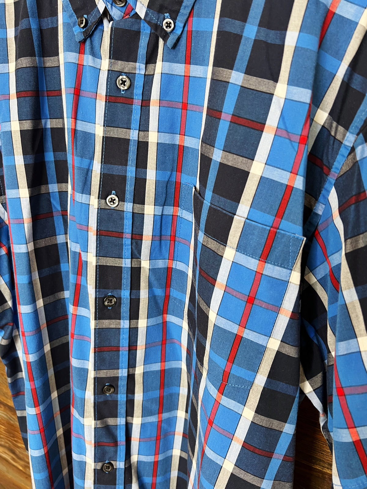 Men's Red White & Blue Button Up