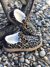 Sherpa Lined Leopard Sneakers