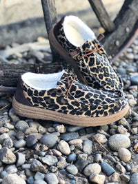 Sherpa Lined Leopard Sneakers