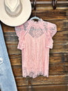 The Lace Date Night Top in Blush