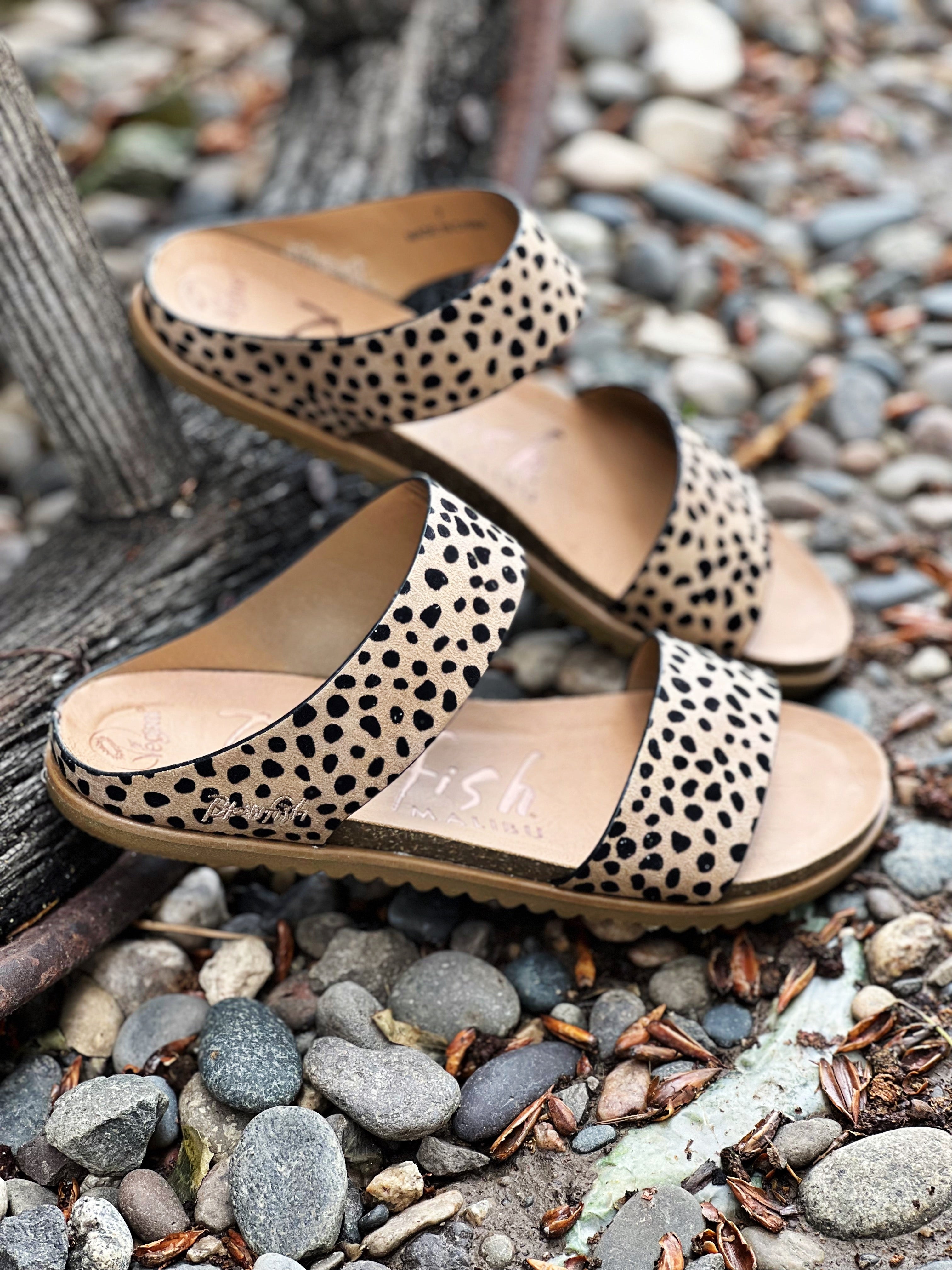 Criss cross store leopard sandals