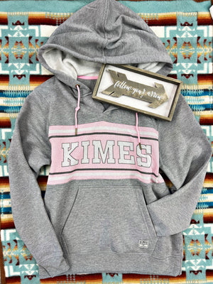 The Kimes Heather Grey and Pink Hoodie