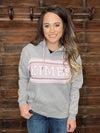 The Kimes Heather Grey and Pink Hoodie
